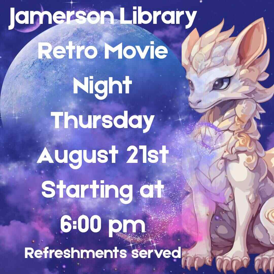 Flyer for Retro Movie Night Aug 21