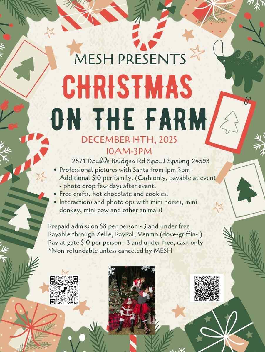 Flyer for Christmas on the farm
