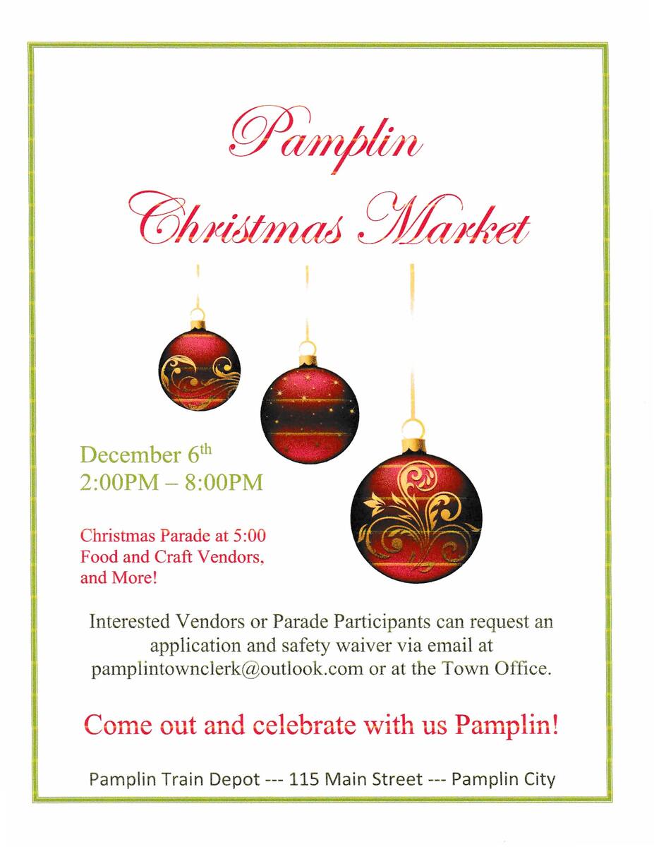 Flyer for Pamplin Christmas Market