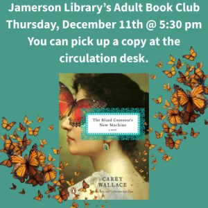 Flyer for Adult Book Club Dec 11