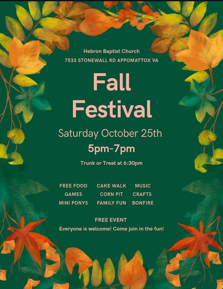 Flyer for Fall Festival at Hebron Baptist Church