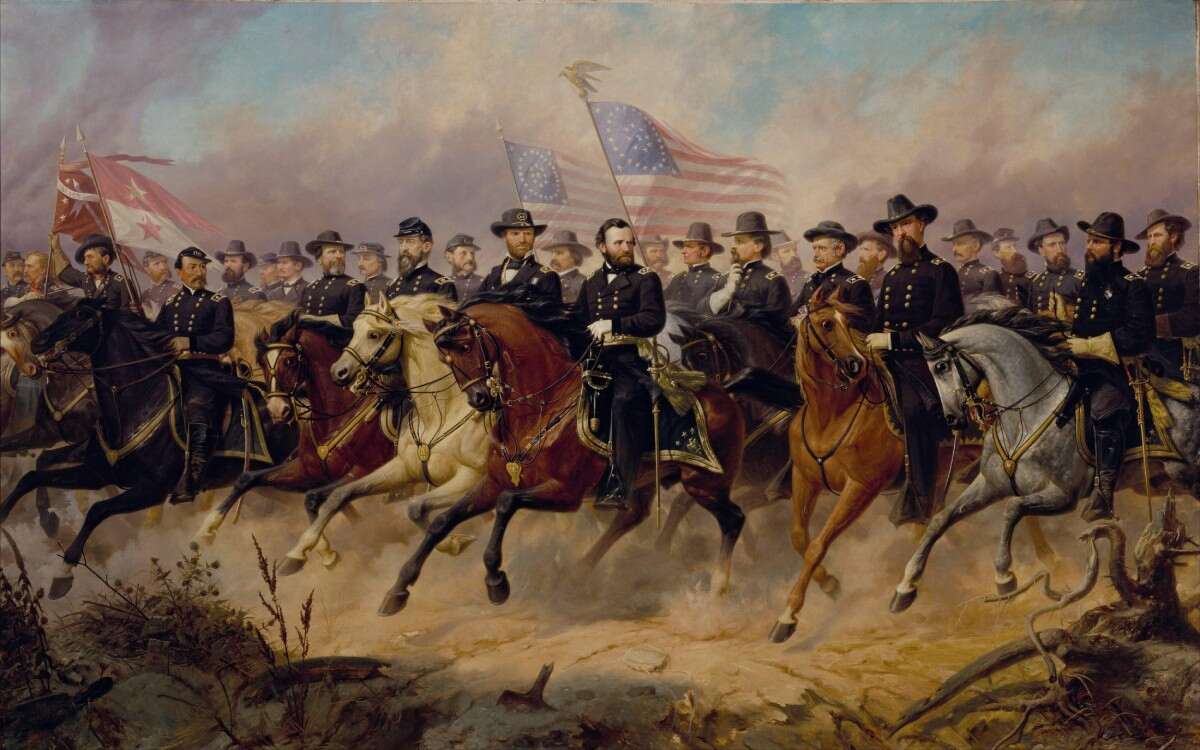 Painting of soldiers riding horses