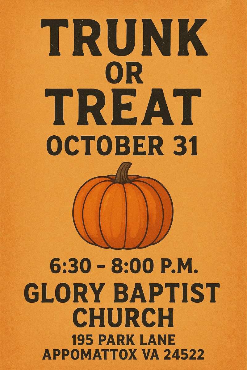 Flyer for Glory Baptist Church Trunk or Treat