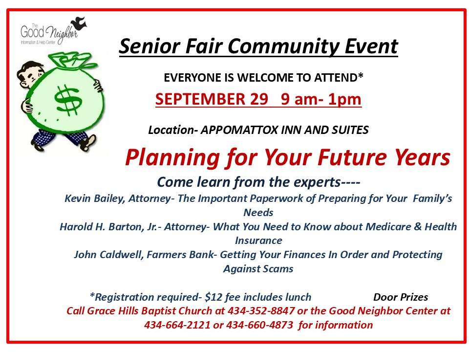 Flyer for Senior Fair Sept 29