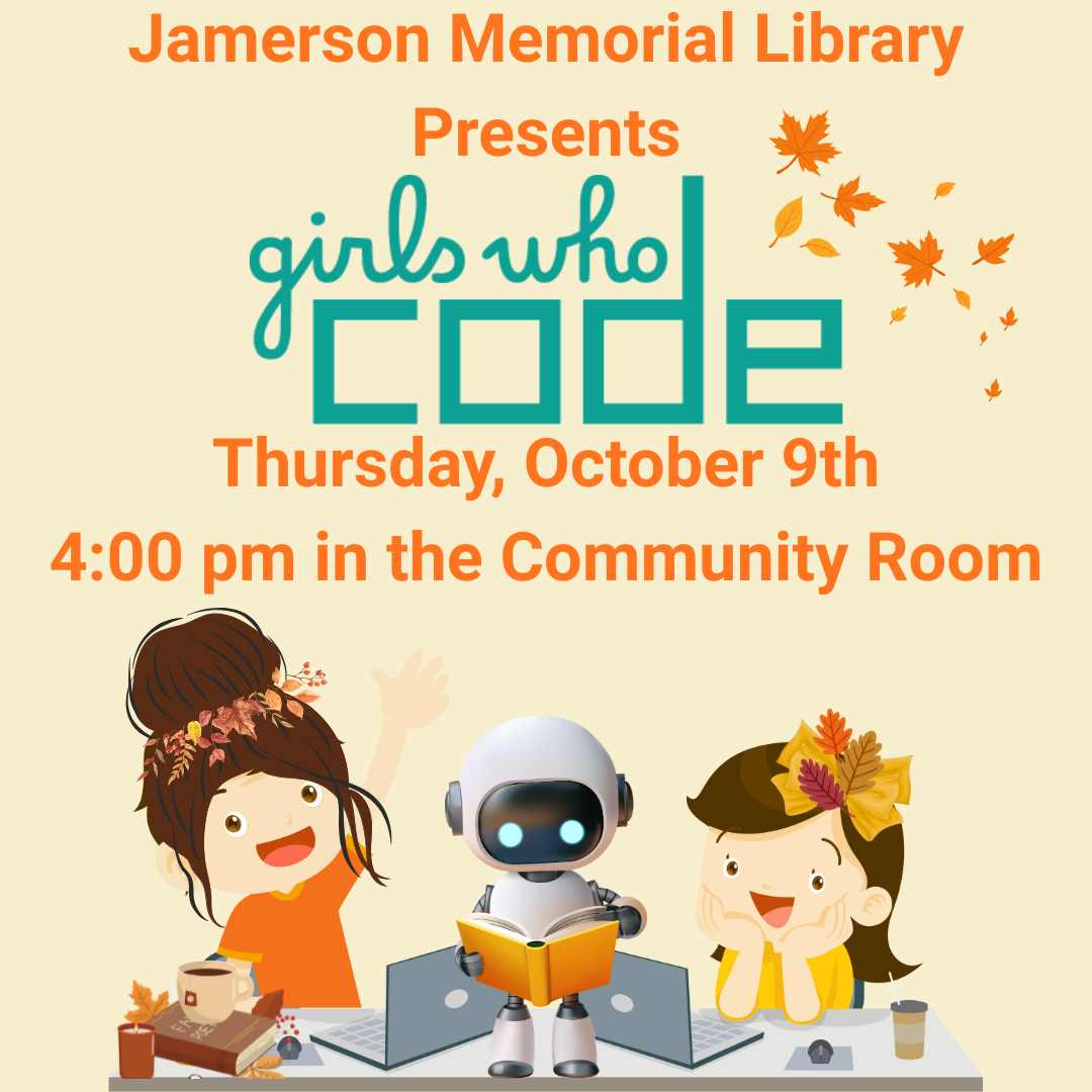 Flyer for Girls who code, Oct 9