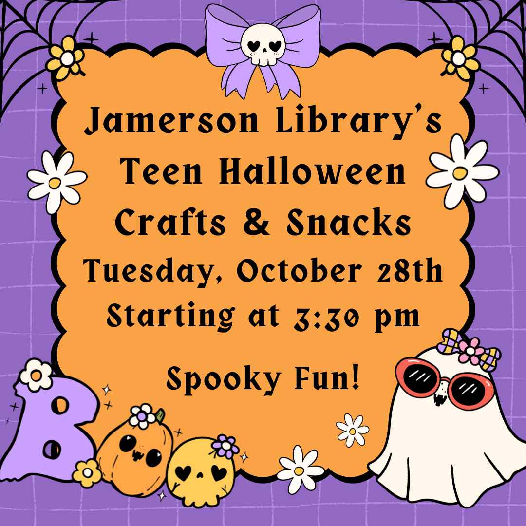 Flyer for JML Teen Crafts & Snacks