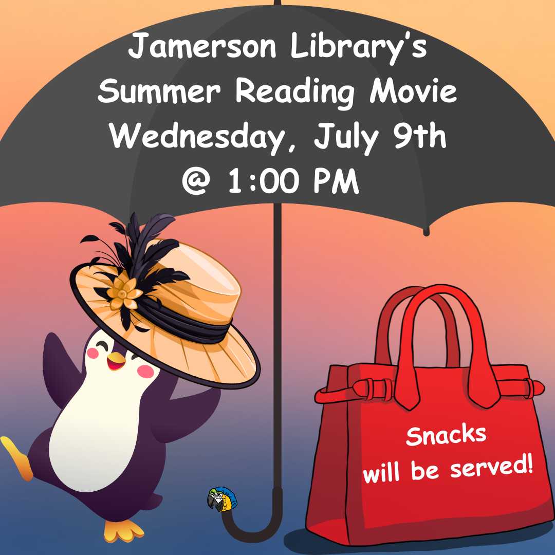 Flyer for JL Summer Reading Movie July 9