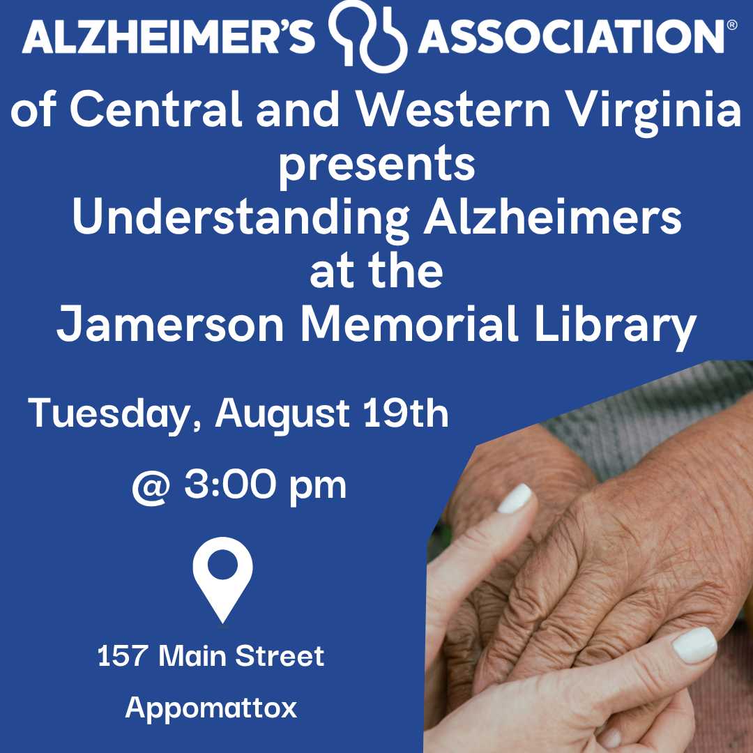 Flyer for Understanding Alzheimers August 19