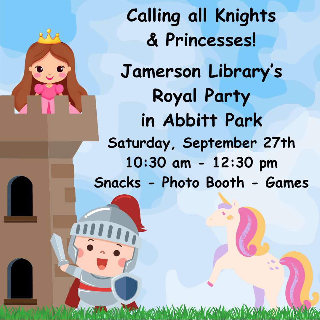 Flyer for Royal Party in Abbitt Park Sept 27