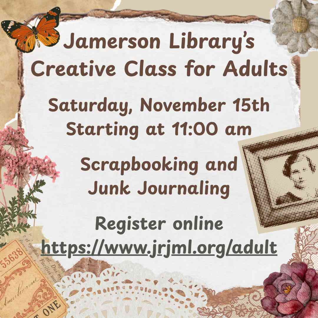 Flyer for Jamerson Library Creative Class for Adults Nov 15
