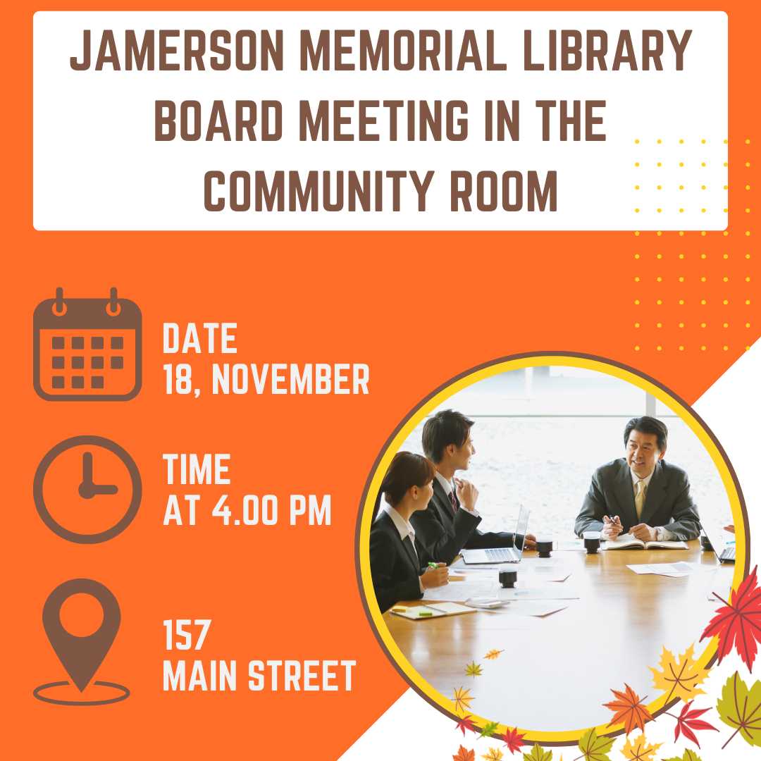 Flyer for JML board meeting