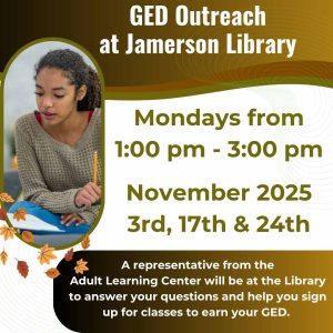 Flyer for GED Outreach November