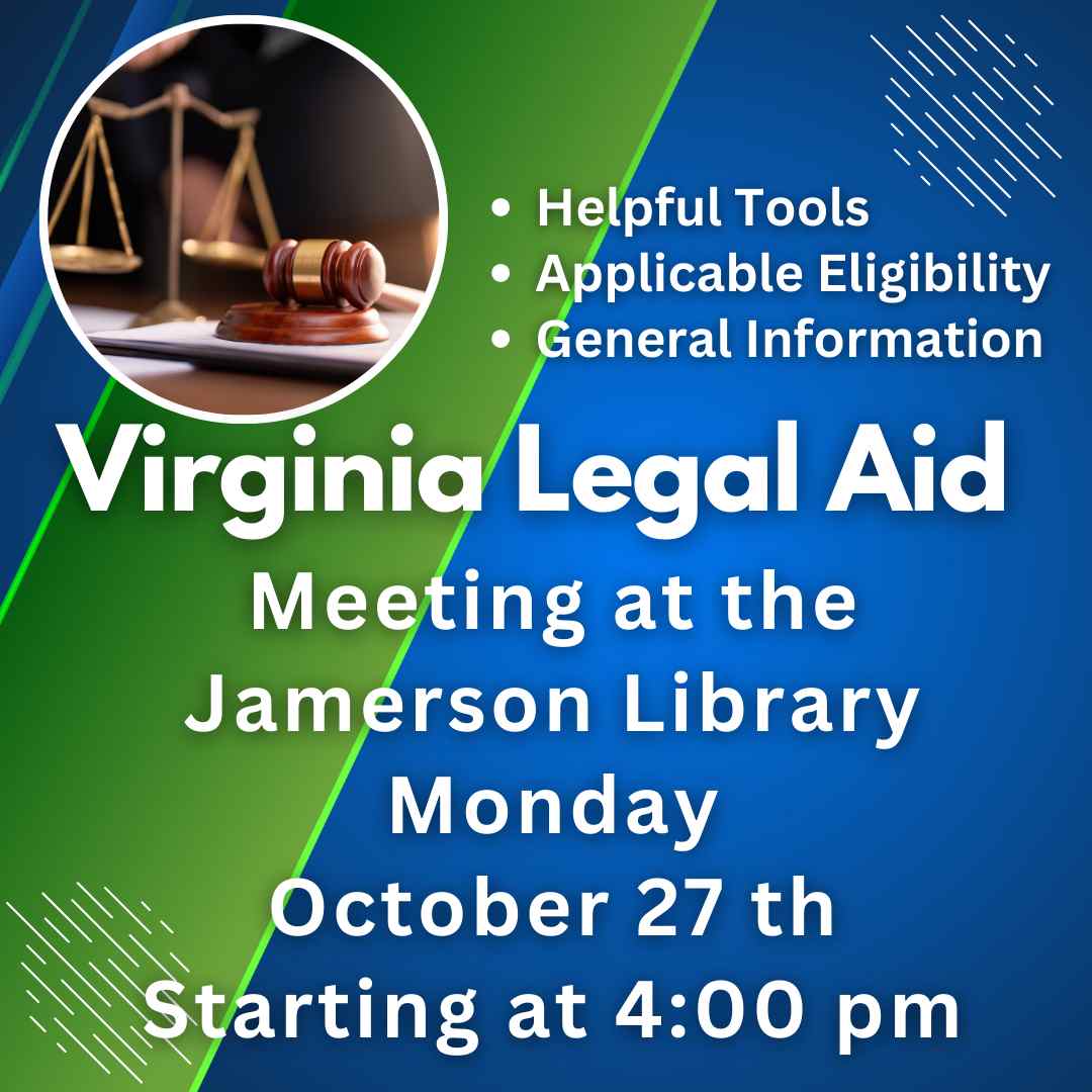 Flyer for Virginia Legal Aid Meeting