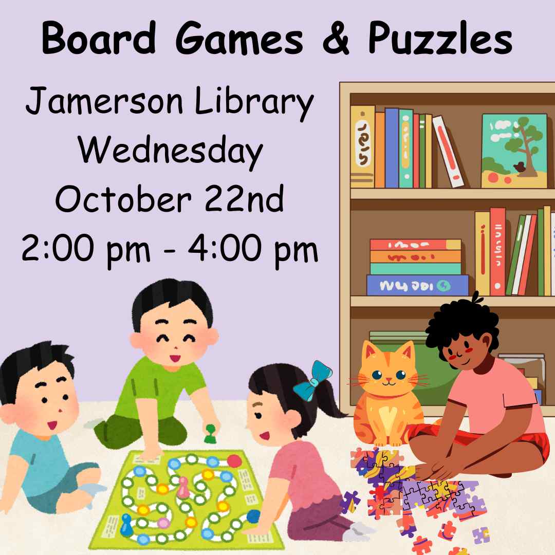 Flyer for Board Games & Puzzles Oct 22