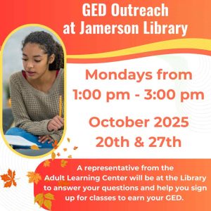 Flyer for GED Outreach Oct 2025
