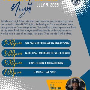 Flyer for Power of Worship night July 9, 2025