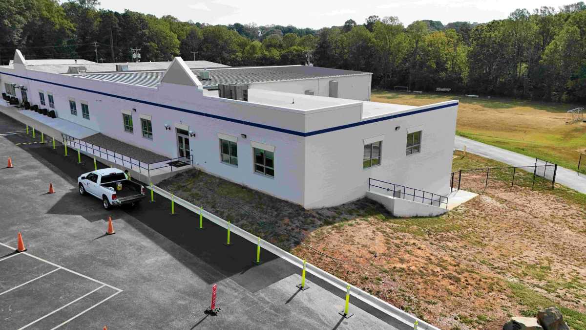 Large white building