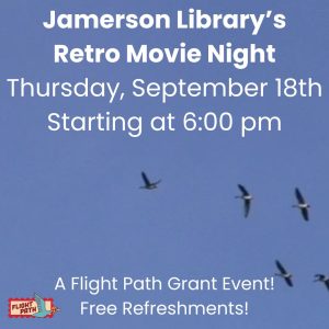 Flyer for September Retro Movie Night at Jamerson Library
