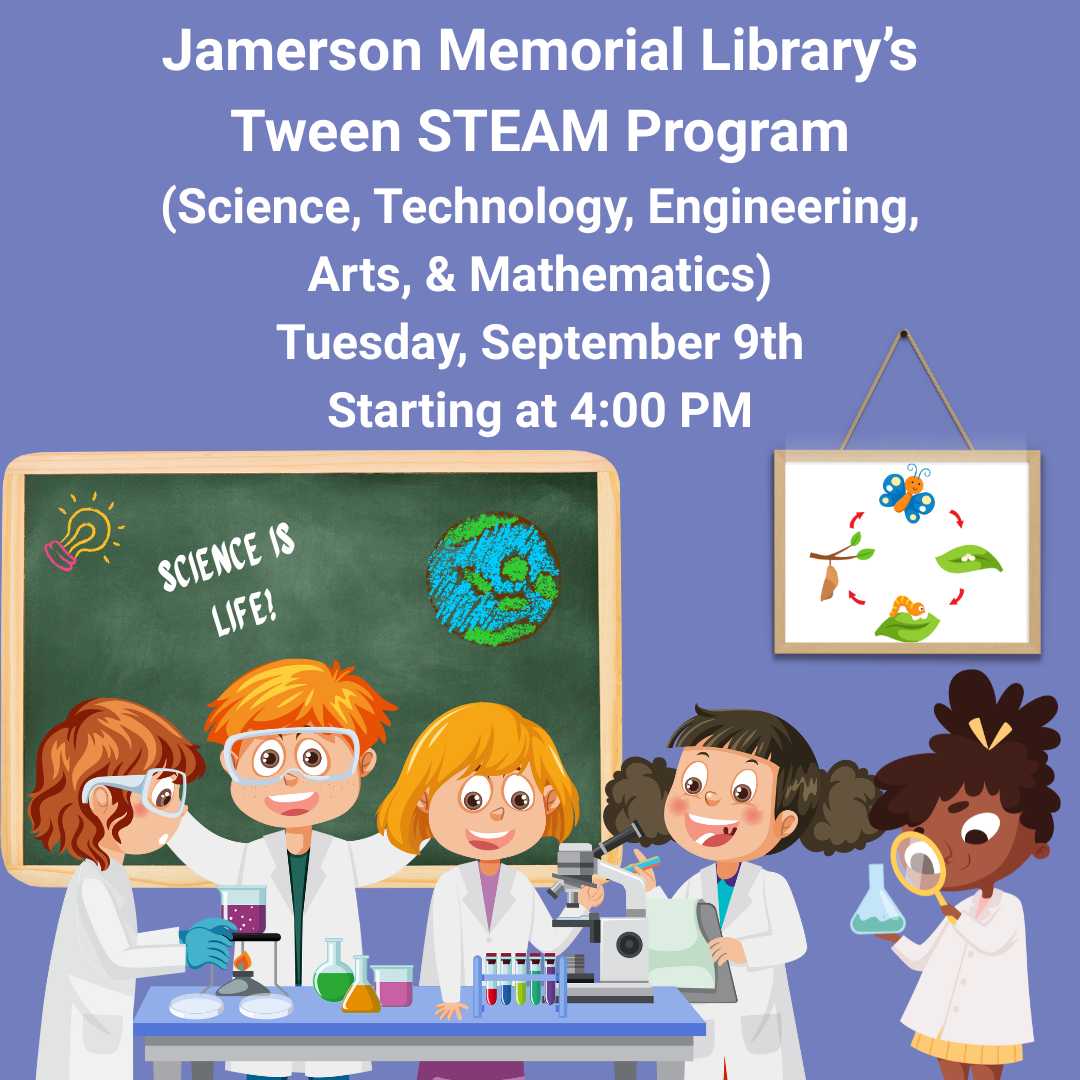 Flyer for Sept 9 Tween STEAM Program