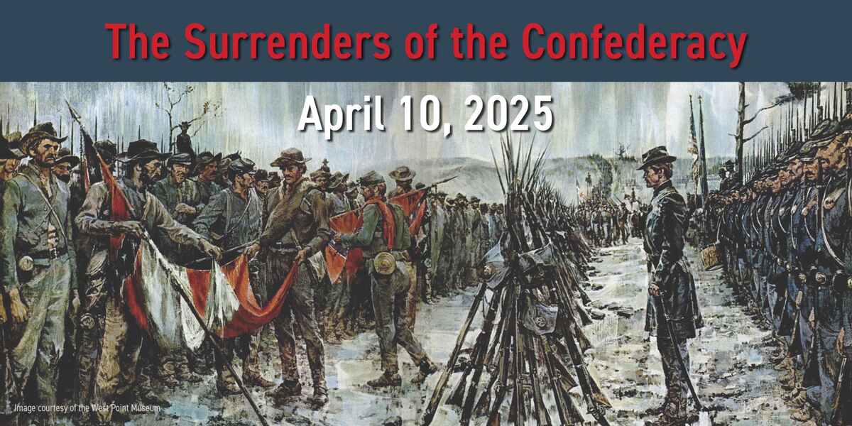 Painting of the surrenders of the confederacy on flyer for april 10
