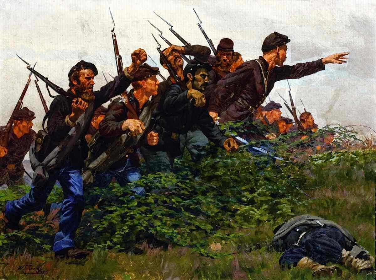 Painting of Union soldiers in combat