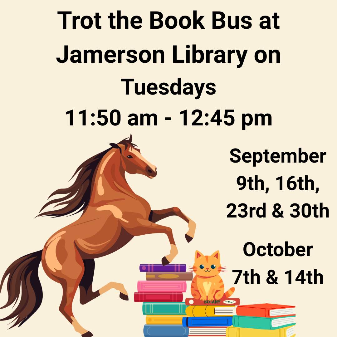 Flyer for trot the book bus