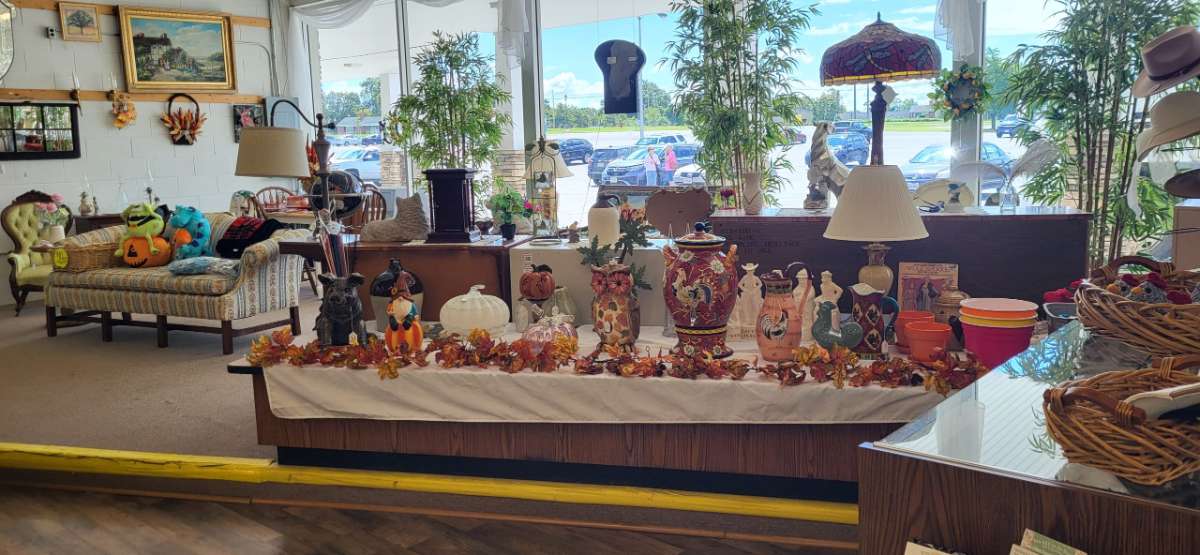 Items in store with fall decorations