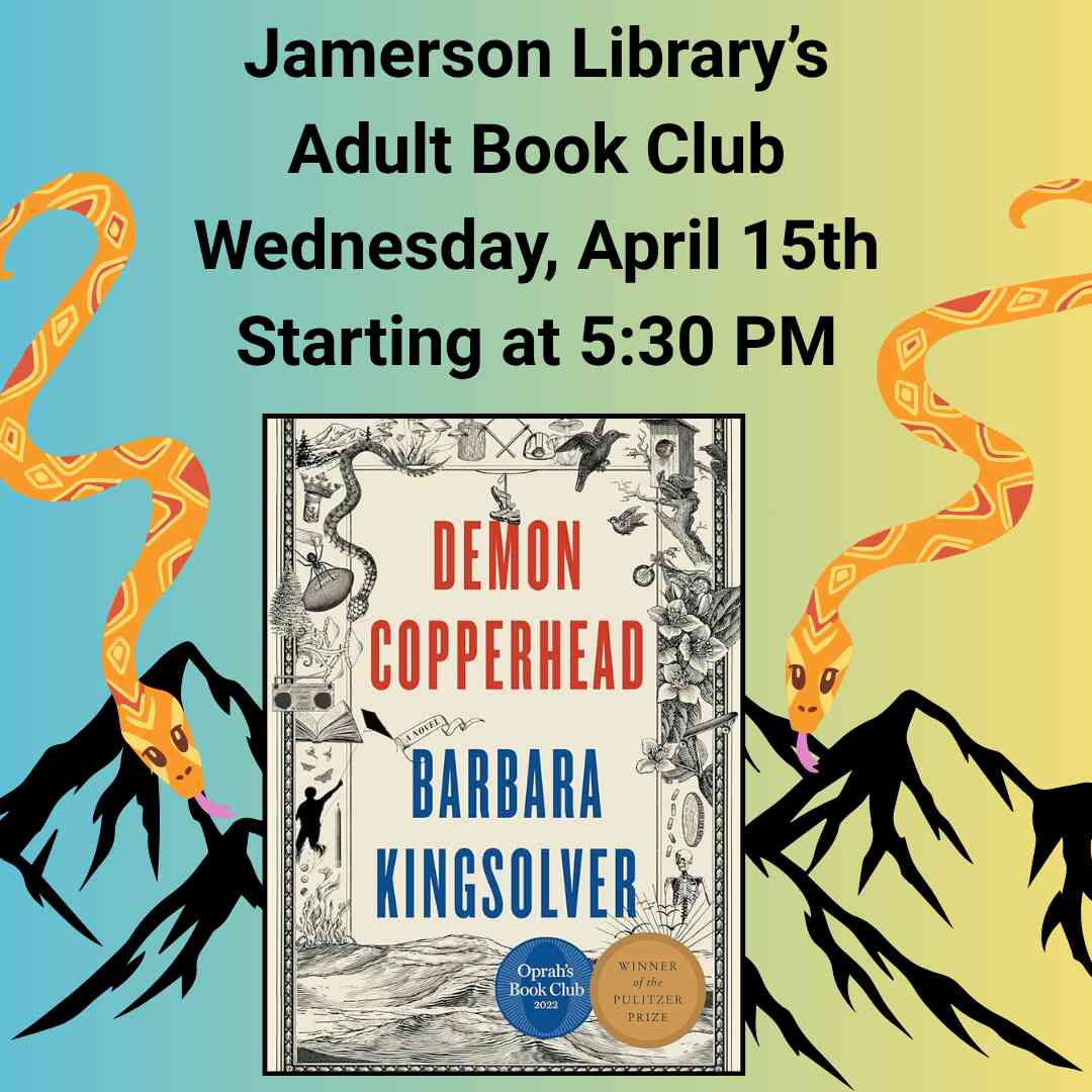 Flyer for Adult Book Club