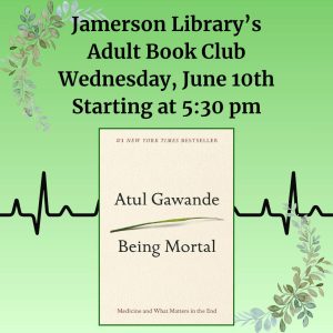 Flyer for Adult Book Club