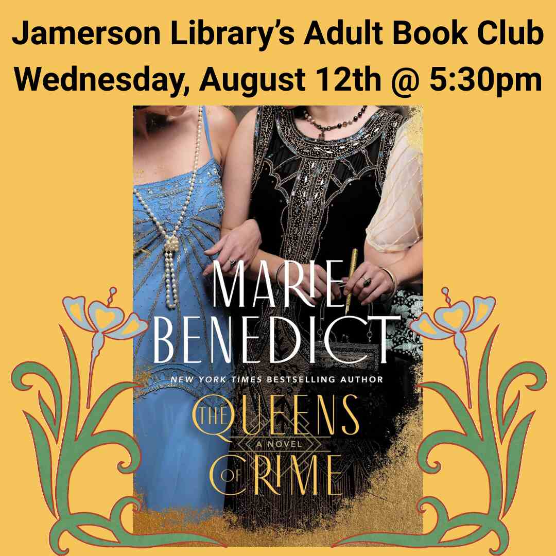 Flyer for August Adult Book Club