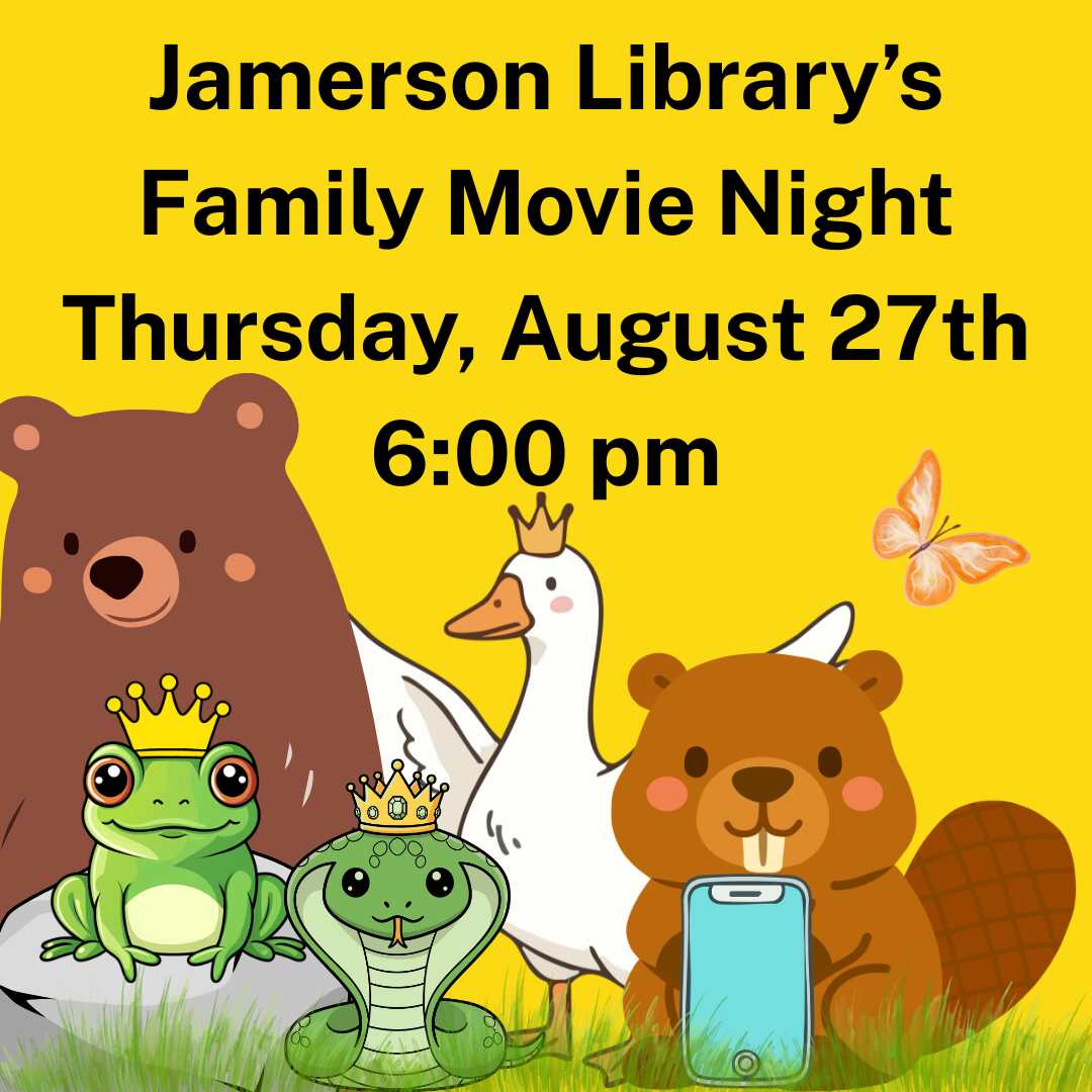 Flyer for family movie night Aug 27
