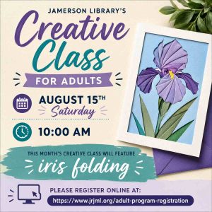 Flyer for August Creative Class for Adults