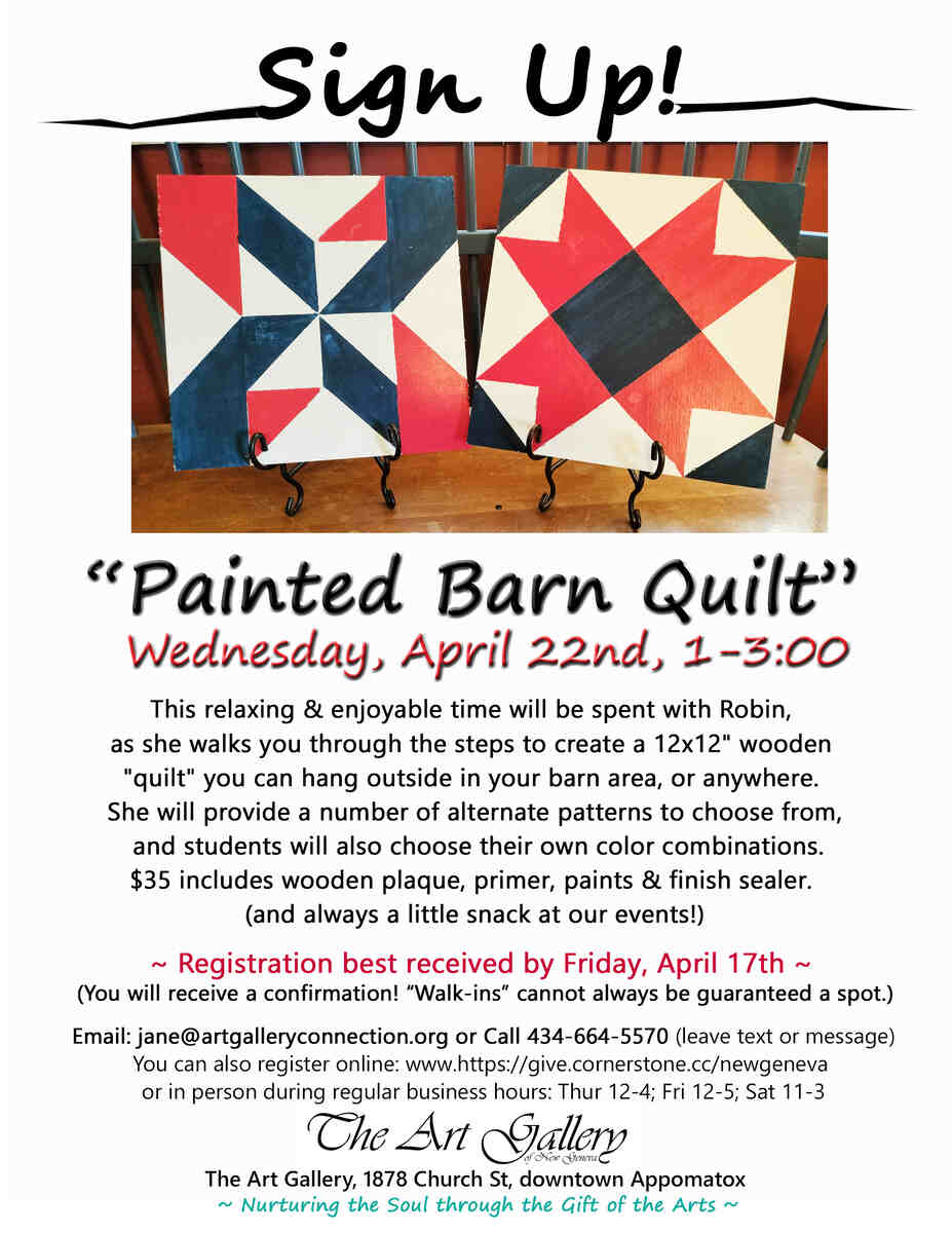 Flyer for Painted Barn Quilt