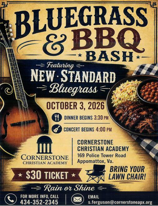 Flyer for Bluegrass and BBQ Bash Oct 3