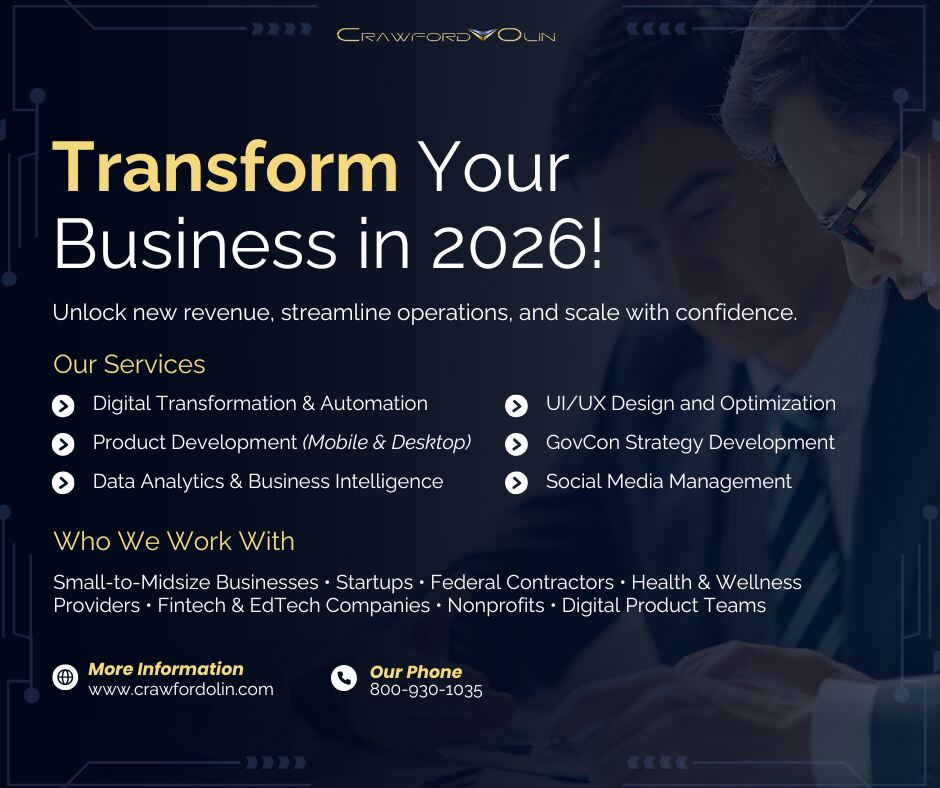 Flyer for Crawford Olin services