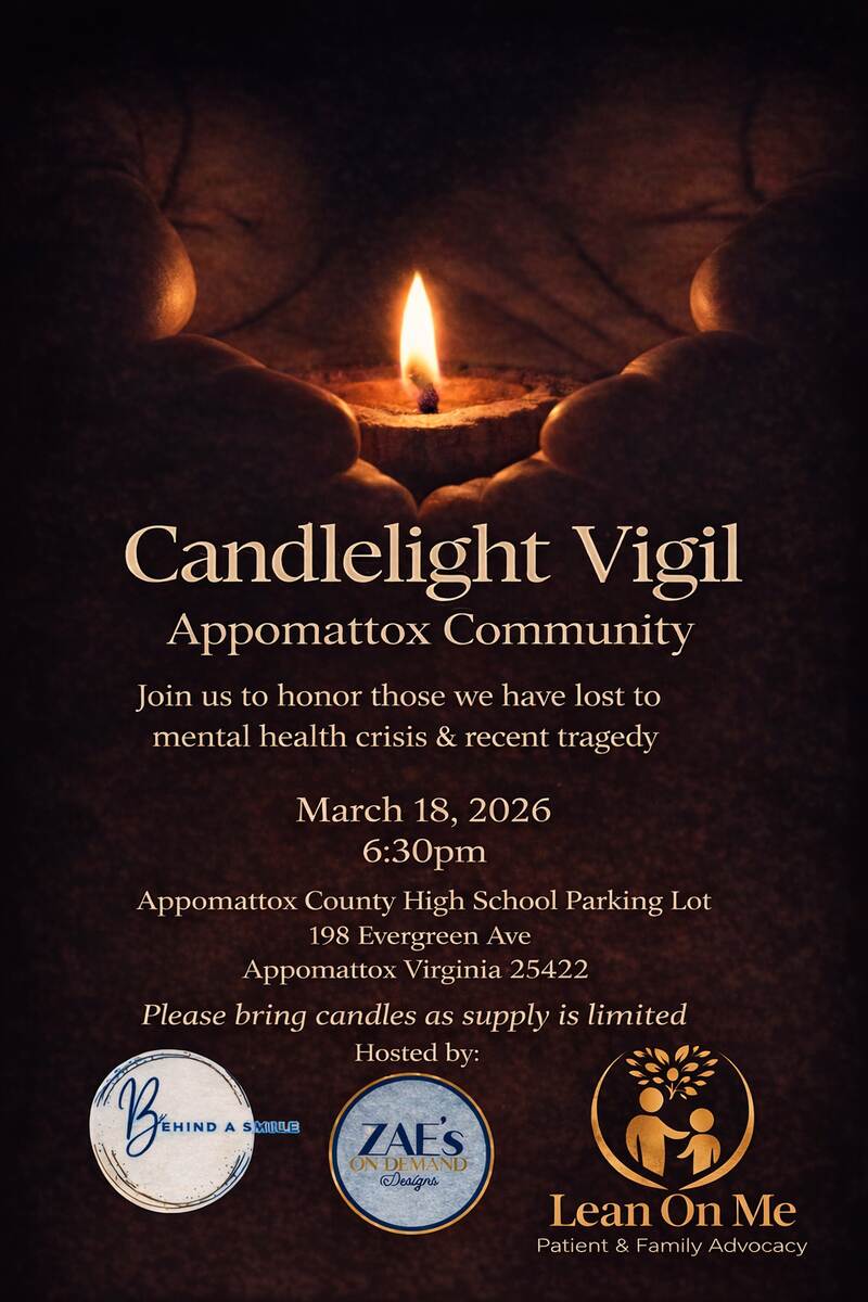 Flyer for Candlelight Vigil March 18