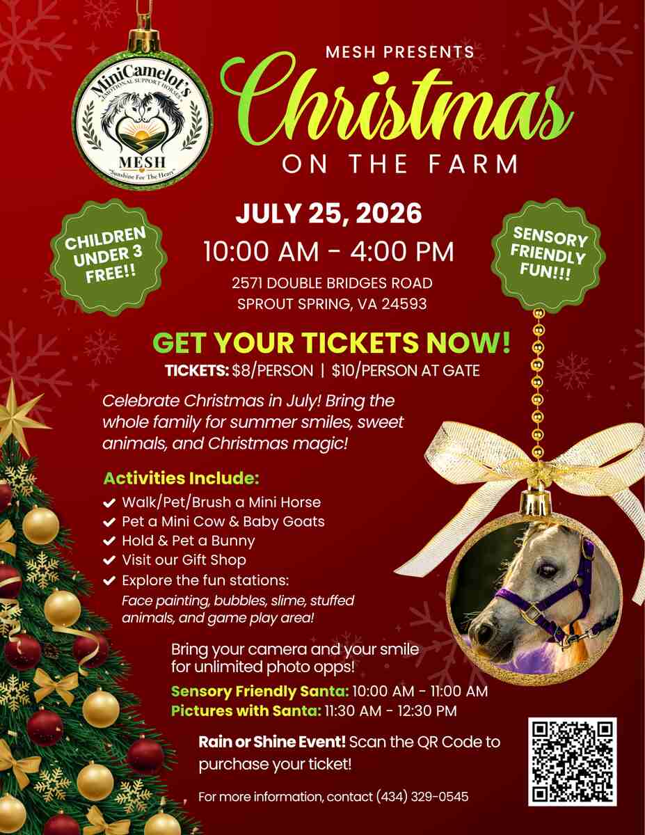 Flyer for Christmas on the Farm