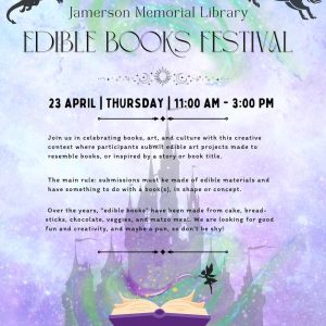Flyer for Edible books festival
