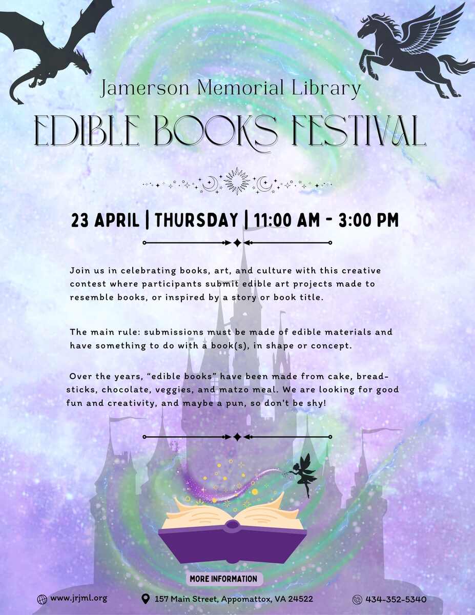Flyer for Edible books festival