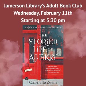 Flyer for February adult book club