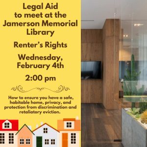 Flyer for Legal Aid meeting February