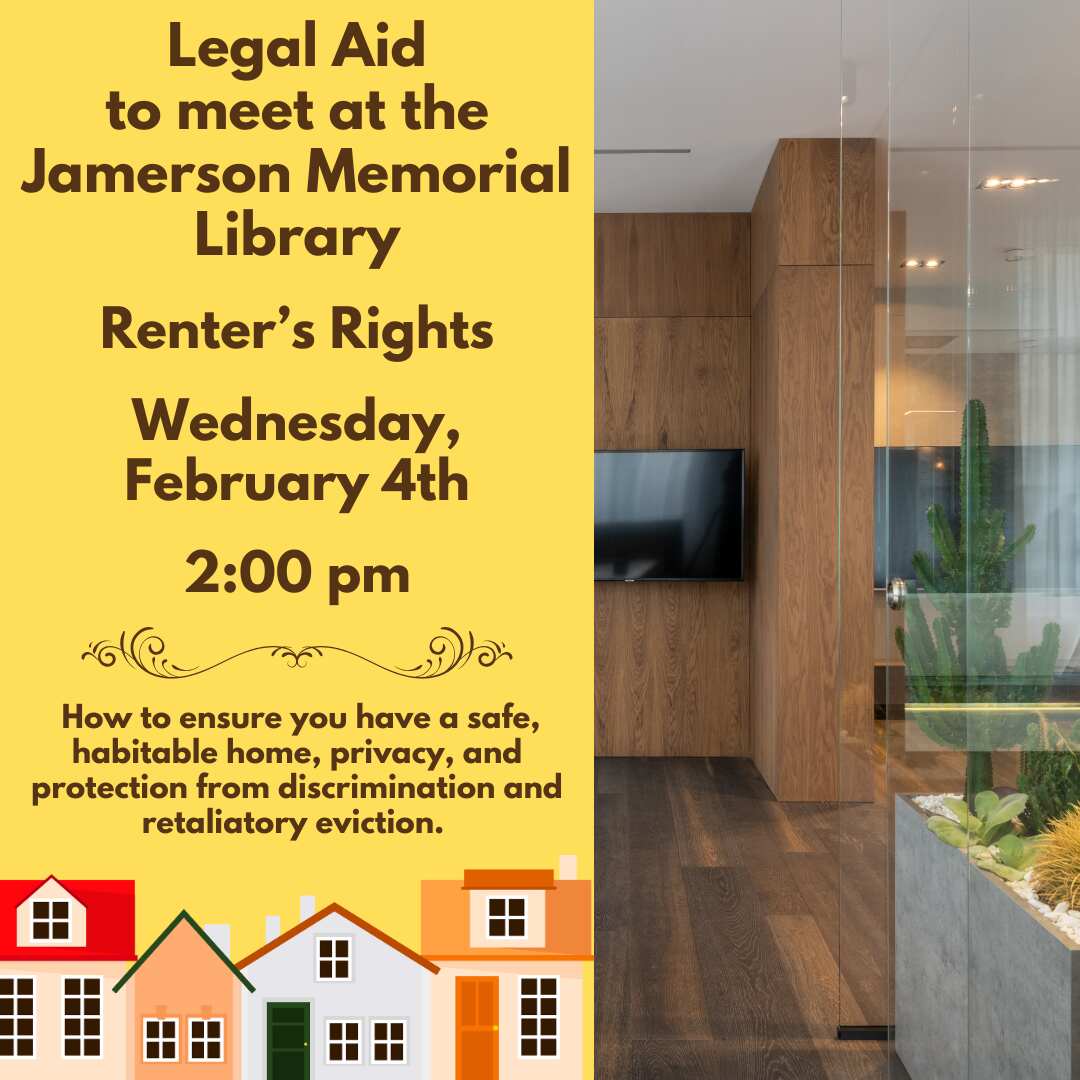 Flyer for Legal Aid meeting February