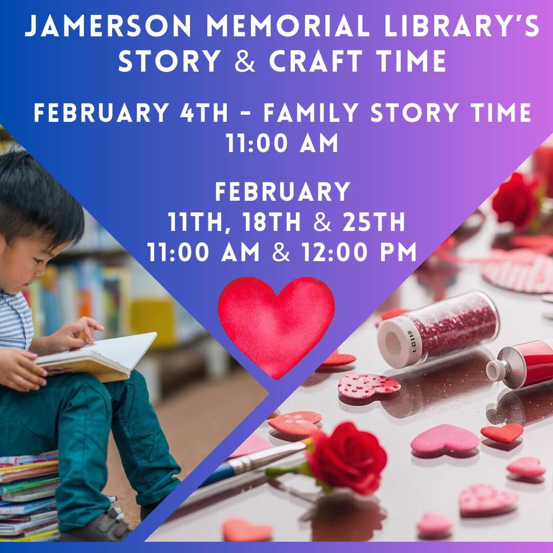 Flyer for story and craft time February