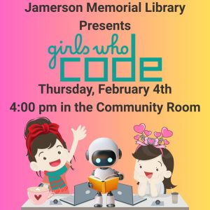 Flyer for girls who code Feb