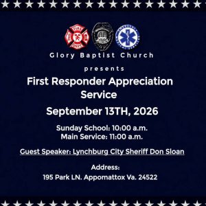 Flyer for First Responder Appreciation Service