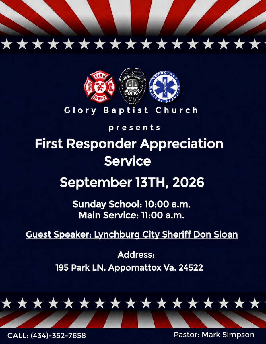 Flyer for First Responder Appreciation Service