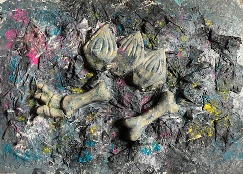 Artwork with fossils
