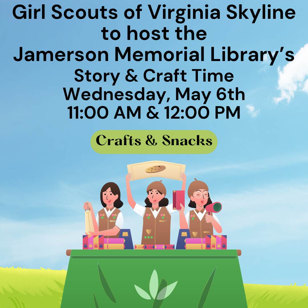 Flyer for Girls Scouts Story and Craft Time
