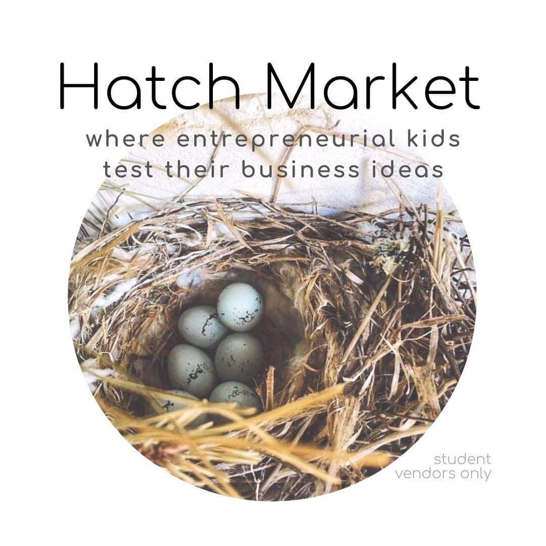 Logo for Hatch Market, blue eggs in a nest.