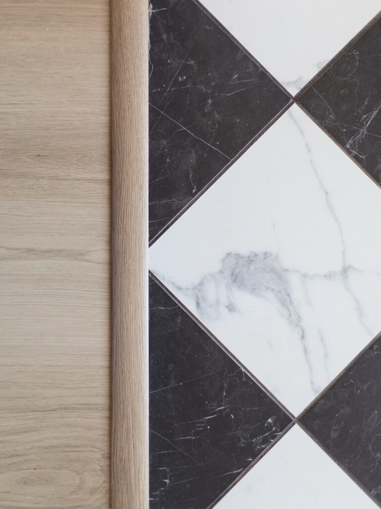 black and white tile